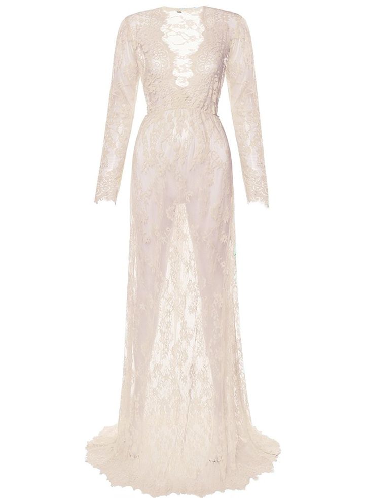Sexy Pregnant Deep V Phototaking Lady Dress Perspective See Through Maternity Women Wedding Dress