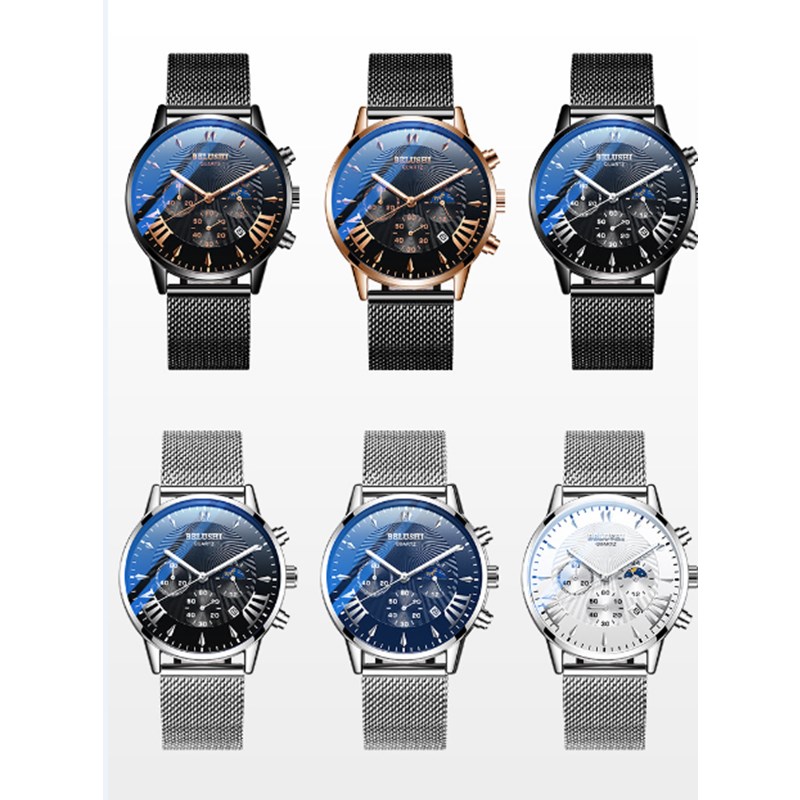 Hot Sale New Cool Men Business Watch Multi-Function Water Proof Male Student Luminious Quartz Watch