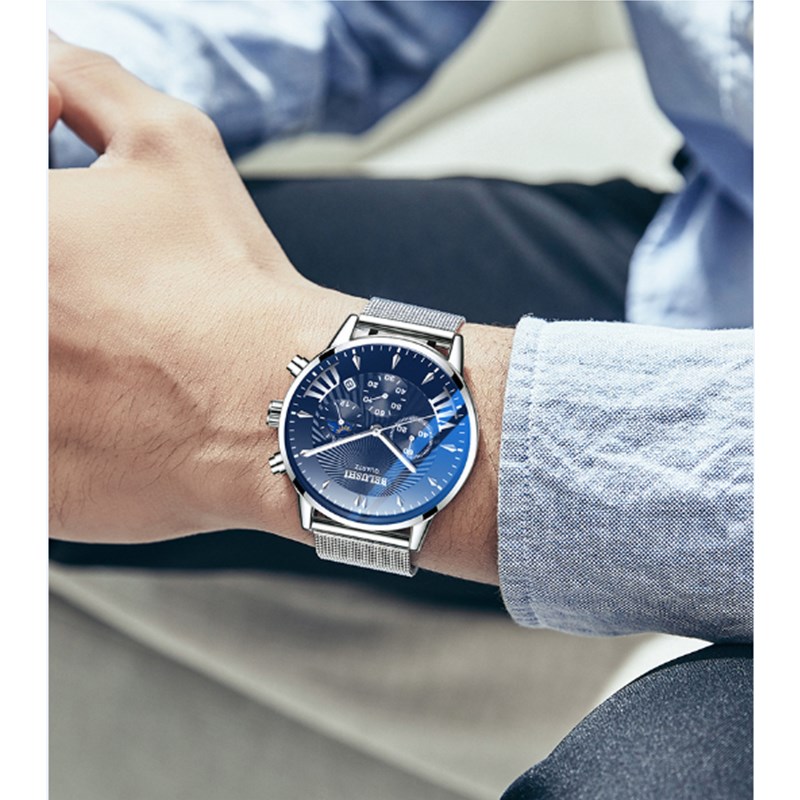 Hot Sale New Cool Men Business Watch Multi-Function Water Proof Male Student Luminious Quartz Watch