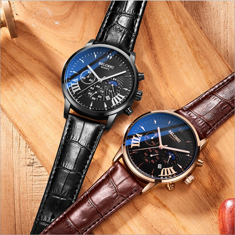 Hot Sale New Cool Men Business Watch Multi-Function Water Proof Male Student Luminious Quartz Watch