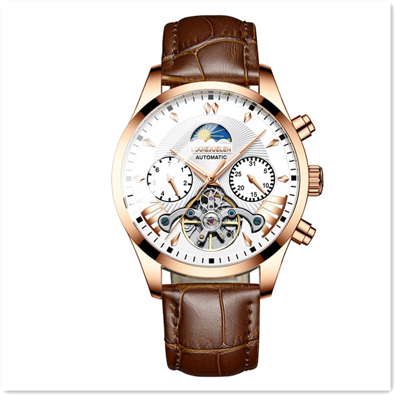 Men's Mechanical Full Automatic Waterproof Watch Luminous  Fine Steel Solid Band Watch