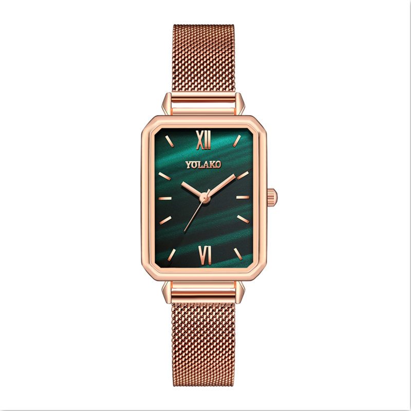 2021 Ins Style Light Luxury Women Watch Retro Small Square Mesh Belt Star Lady Watch