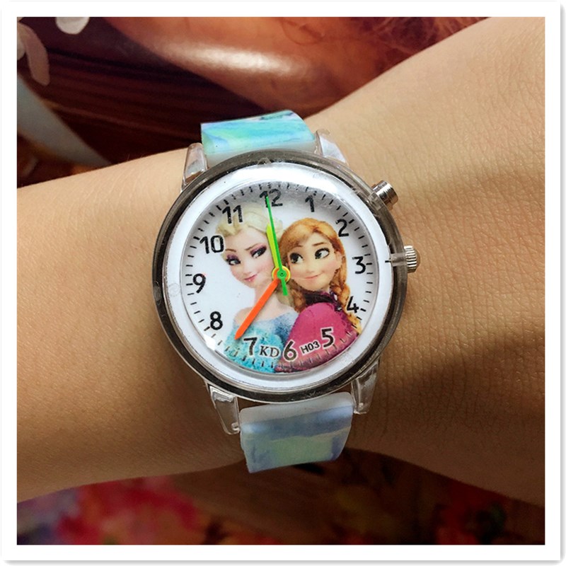 Kids Gift Popular Flash Light Cartoon Children&apos;s Watch Luminous Girl Princess Students Wrist Watch