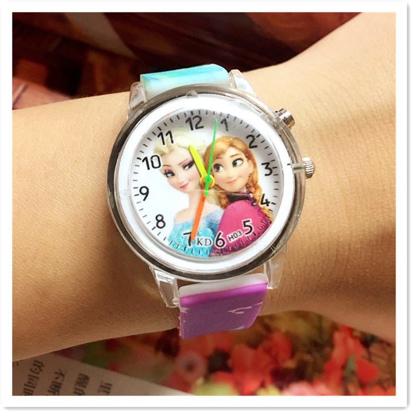Kids Gift Popular Flash Light Cartoon Children&apos;s Watch Luminous Girl Princess Students Wrist Watch