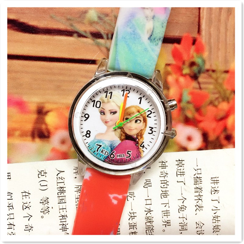 Kids Gift Popular Flash Light Cartoon Children&apos;s Watch Luminous Girl Princess Students Wrist Watch