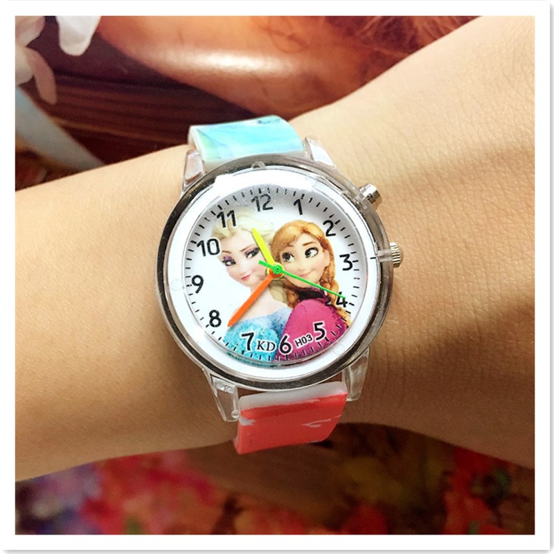 Kids Gift Popular Flash Light Cartoon Children&apos;s Watch Luminous Girl Princess Students Wrist Watch