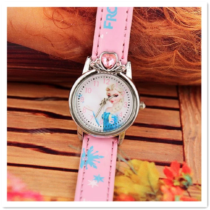 Kids Gift Popular Cartoon Children&apos;s Watch Color Belt with diamond Princess Girl Watch Student Watch