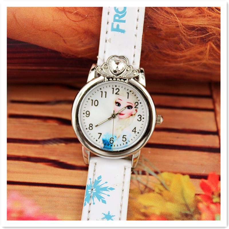 Kids Gift Popular Cartoon Children&apos;s Watch Color Belt with diamond Princess Girl Watch Student Watch