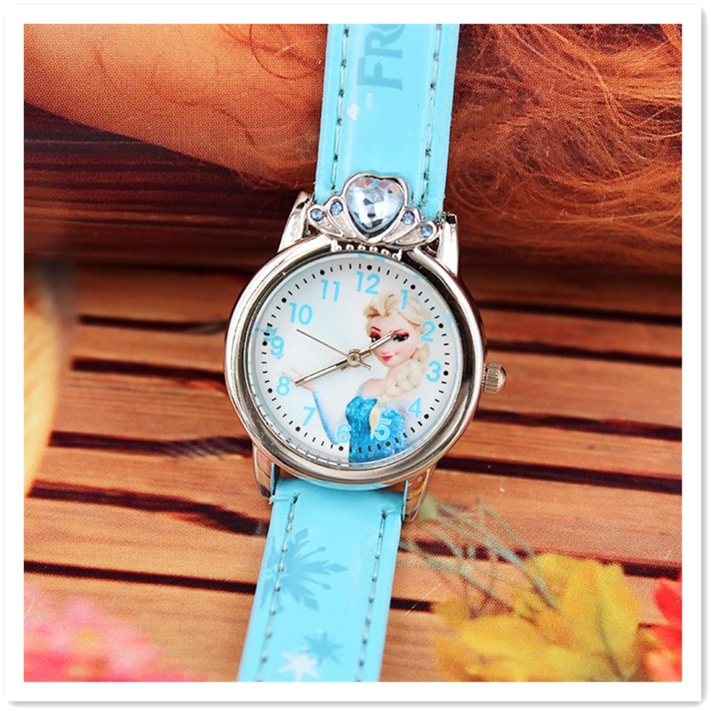 Kids Gift Popular Cartoon Children&apos;s Watch Color Belt with diamond Princess Girl Watch Student Watch