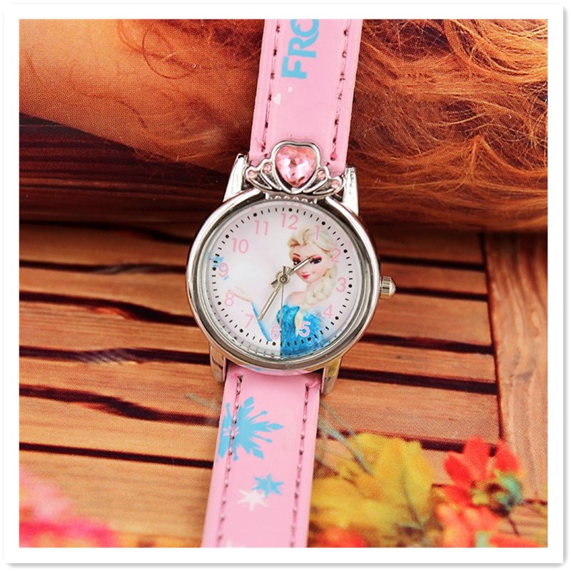 Kids Gift Popular Cartoon Children&apos;s Watch Color Belt with diamond Princess Girl Watch Student Watch