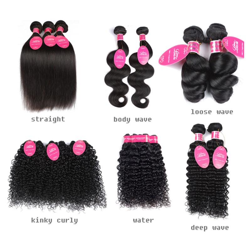 Luxury Lady Wigs Human Hair Fashion Deep Wave Loose Wave Body Wave Straight Hair Black For Women