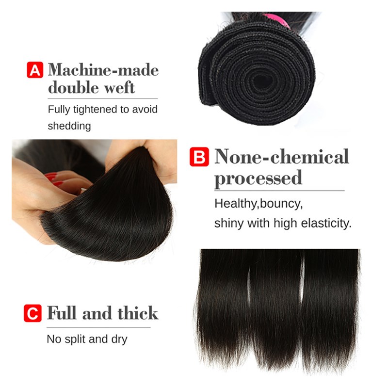 Luxury Lady Wigs Human Hair Fashion Deep Wave Loose Wave Body Wave Straight Hair Black For Women