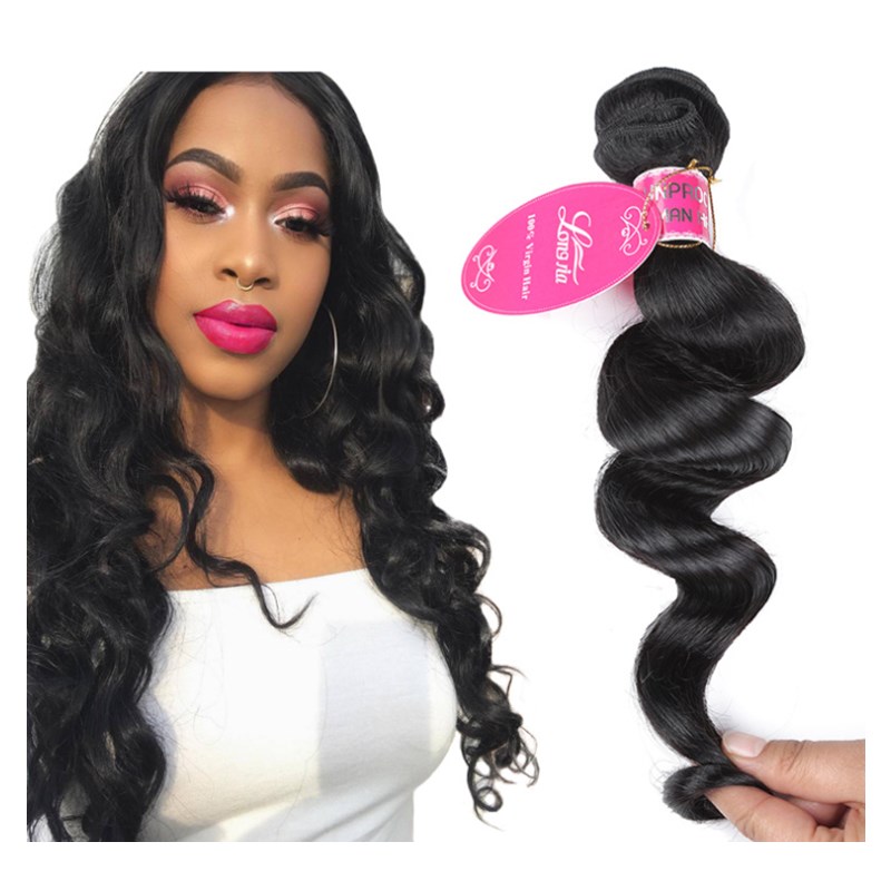 Luxury Lady Wigs Human Hair Fashion Deep Wave Loose Wave Body Wave Straight Hair Black For Women