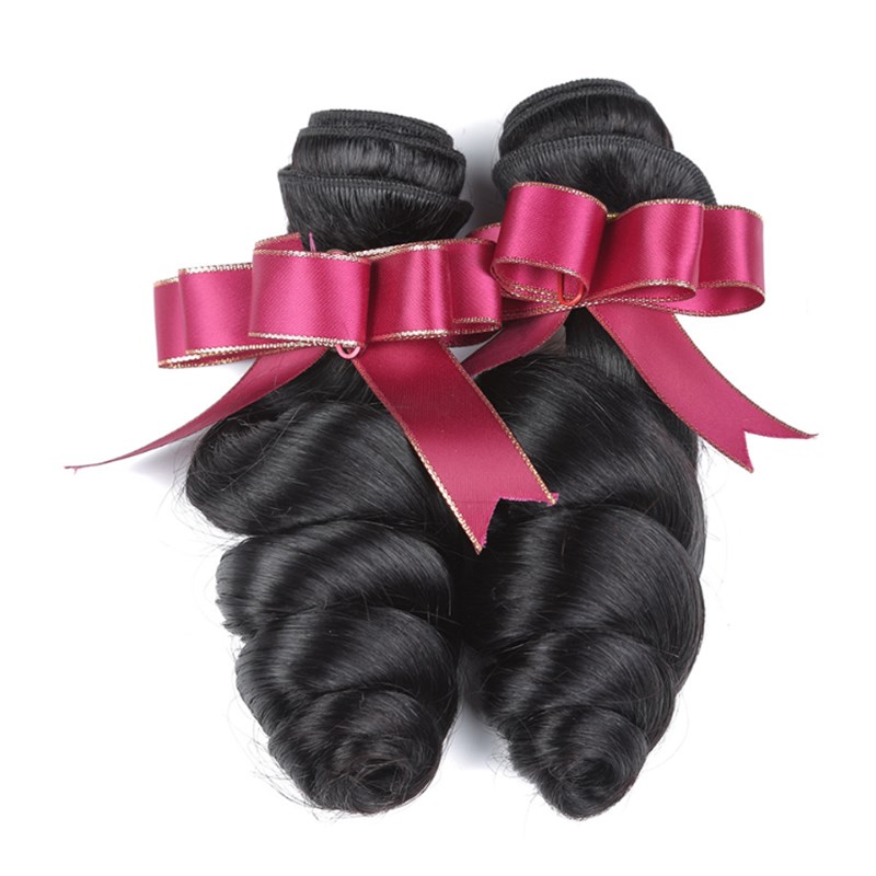Luxury Lady Wigs Human Hair Fashion Deep Wave Loose Wave Body Wave Straight Hair Black For Women