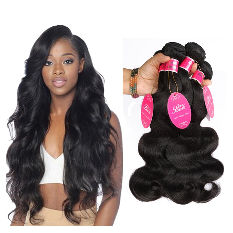 Luxury Lady Wigs Human Hair Fashion Deep Wave Loose Wave Body Wave Straight Hair Black For Women