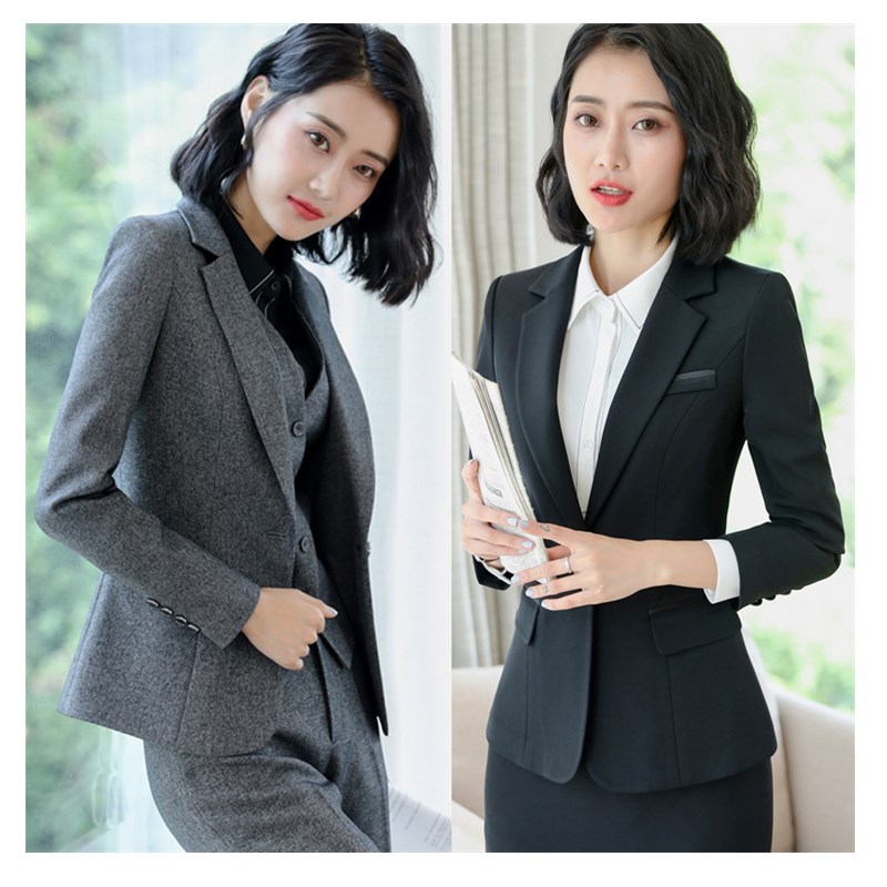 Popular Professional Women Work Suit White Collar Office Lady  Formal Coat Interview Dress