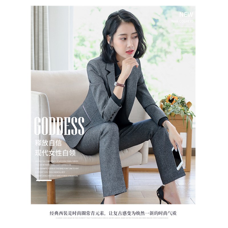 Popular Professional Women Work Suit White Collar Office Lady  Formal Coat Interview Dress