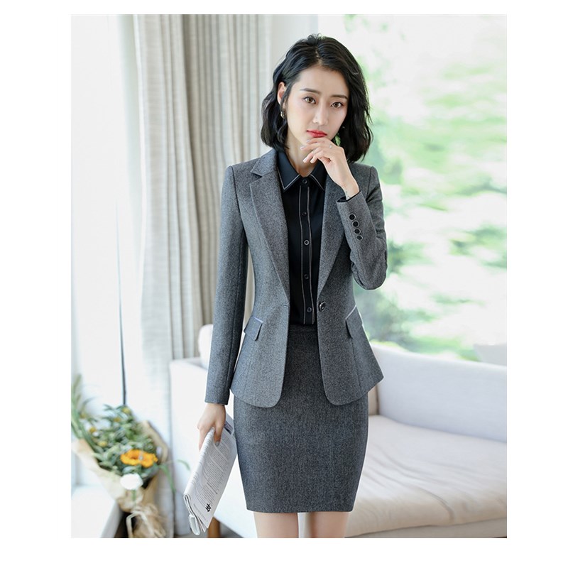 Popular Professional Women Work Suit White Collar Office Lady  Formal Coat Interview Dress