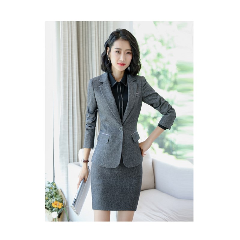 Popular Professional Women Work Suit White Collar Office Lady  Formal Coat Interview Dress