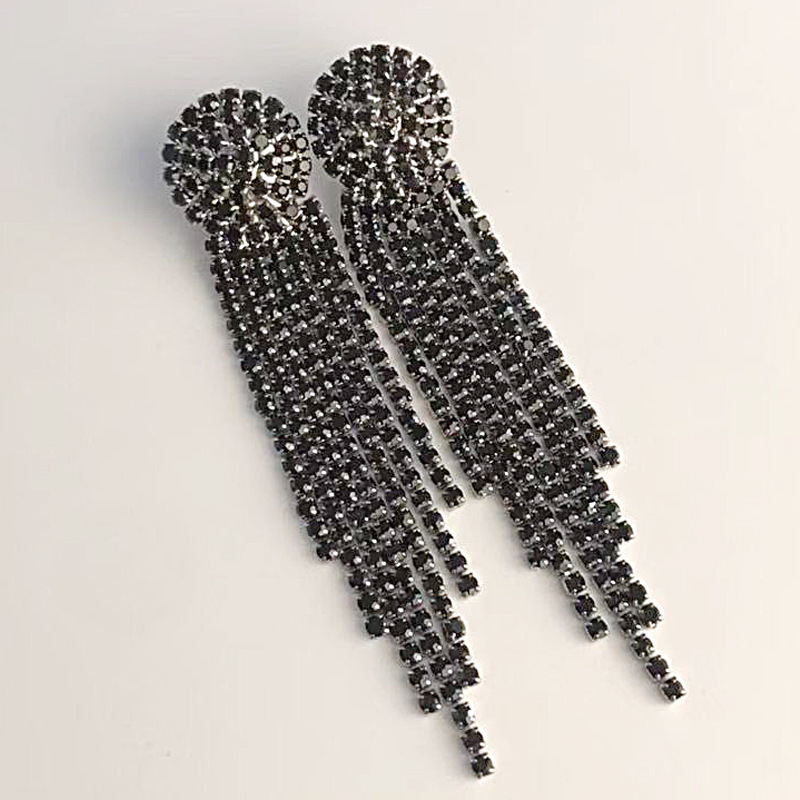 European &amp; American Fashion Wedding Earrings With Long Tassel Hot Sell Rhinestone Claw Chain Jewelry