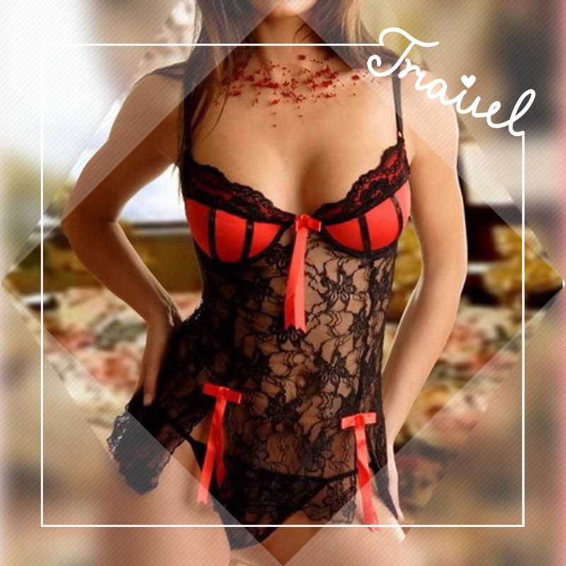 2021 Popular Large Size Sexy Lace Underwear Red Blue Women Pajamas Girl Lingeries Uniforms