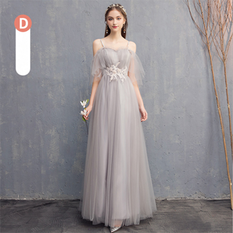 Bride&apos;s Sister Group Bridesmaid Wedding Dress Korean Style Pink Long Skirt Host Girl Evening Dress