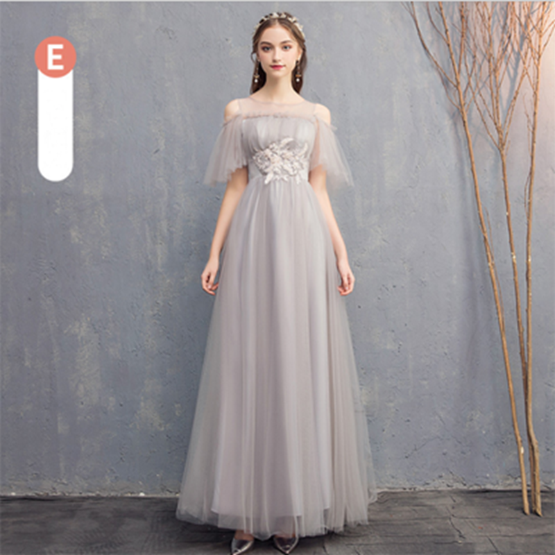 Bride&apos;s Sister Group Bridesmaid Wedding Dress Korean Style Pink Long Skirt Host Girl Evening Dress