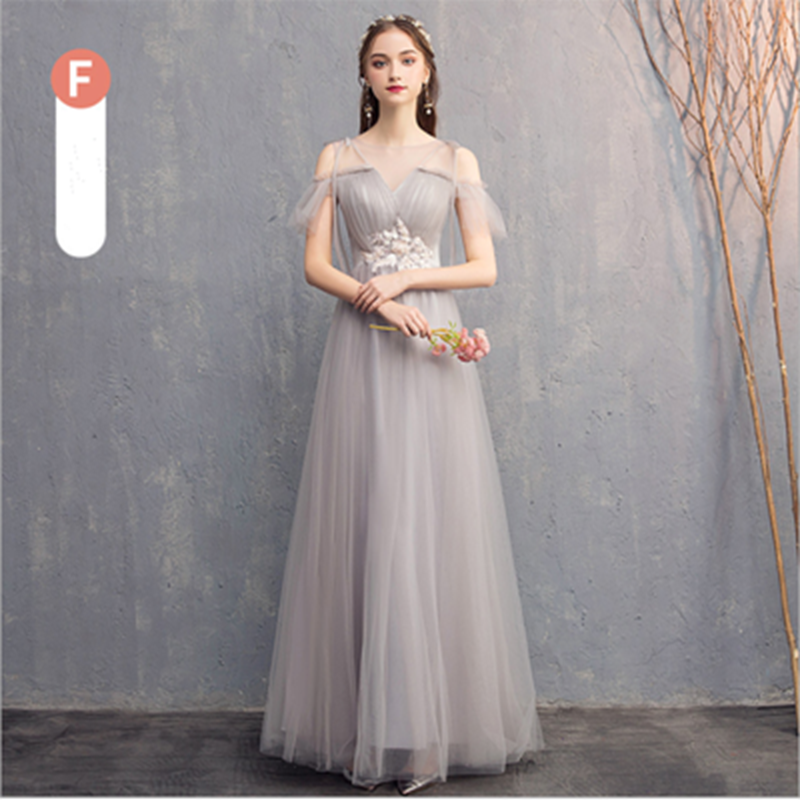 Bride&apos;s Sister Group Bridesmaid Wedding Dress Korean Style Pink Long Skirt Host Girl Evening Dress