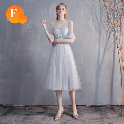 Bride&apos;s Fairy Sister Group Bridesmaid Boudoir Dress Simple &amp; Generous Concert Party Evening Dress