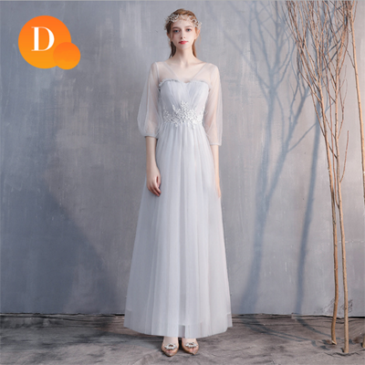 Bride&apos;s Fairy Sister Group Bridesmaid Boudoir Dress Simple &amp; Generous Concert Party Evening Dress