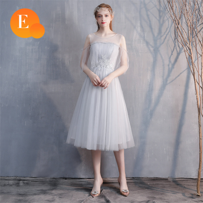 Bride&apos;s Fairy Sister Group Bridesmaid Boudoir Dress Simple &amp; Generous Concert Party Evening Dress