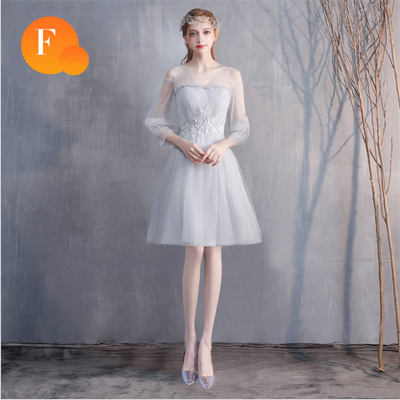 Bride&apos;s Fairy Sister Group Bridesmaid Boudoir Dress Simple &amp; Generous Concert Party Evening Dress