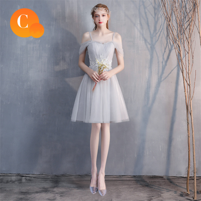 Bride&apos;s Fairy Sister Group Bridesmaid Boudoir Dress Simple &amp; Generous Concert Party Evening Dress