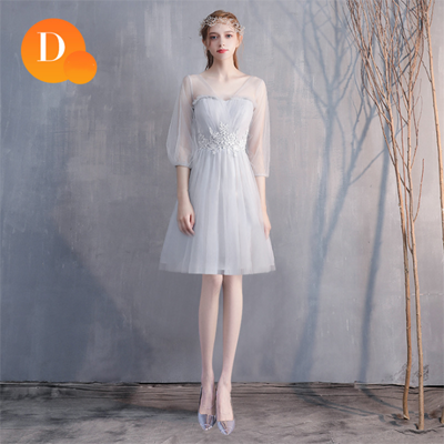 Bride&apos;s Fairy Sister Group Bridesmaid Boudoir Dress Simple &amp; Generous Concert Party Evening Dress
