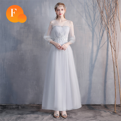 Bride&apos;s Fairy Sister Group Bridesmaid Boudoir Dress Simple &amp; Generous Concert Party Evening Dress