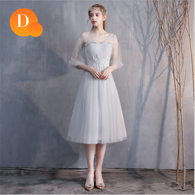Bride&apos;s Fairy Sister Group Bridesmaid Boudoir Dress Simple &amp; Generous Concert Party Evening Dress