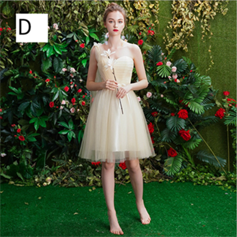 Brides&apos;s Fairy Sister Bridesmaid Dress Lovely Graduation Skirt Sweet Party Concert Evening Dress