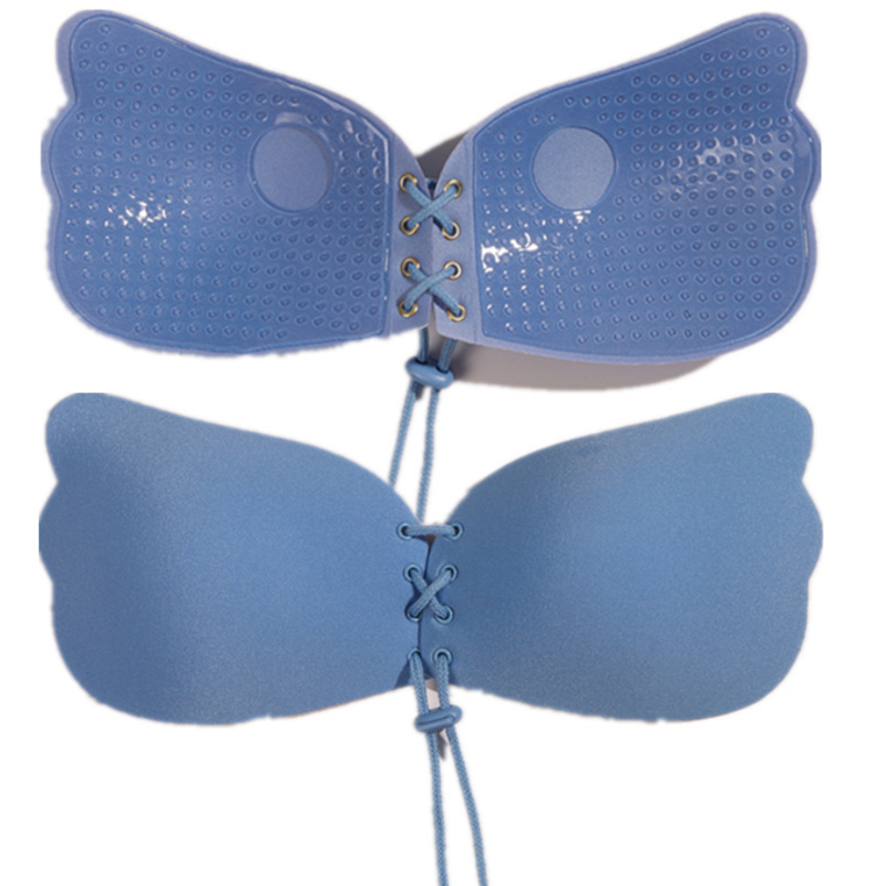 3Pairs Invisible Wing Bra Without Steel Ring Easy Pull Rope Weddings Parties Silicone Chest Patch