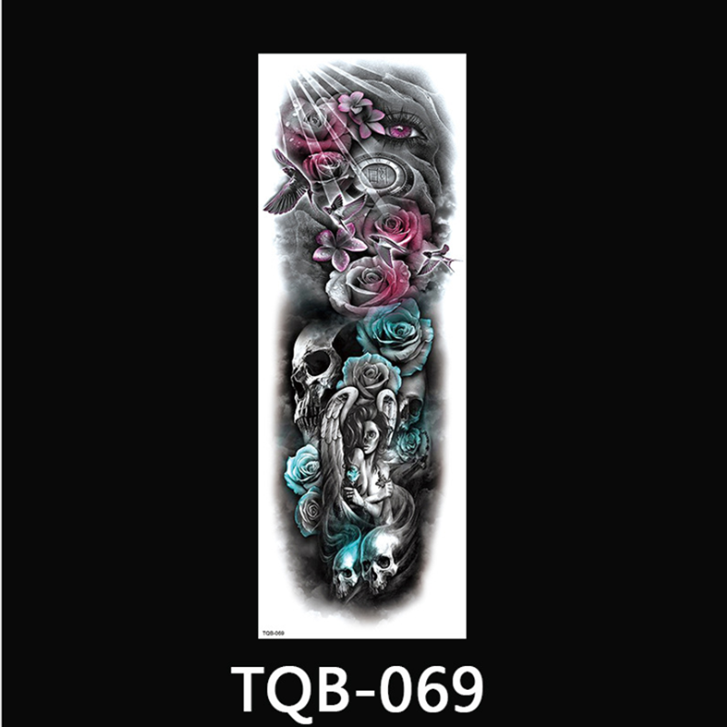 10PCS Full Arm Tattoo Stickers Waterproof Large Temporary Stickers One Time Men Women Body Art