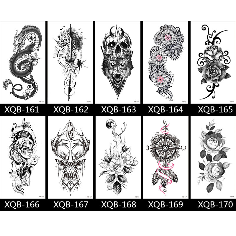 10PCS Half Arm Waterproof Disposable Tattoo Sticker Original Tattoo Sticker Tatoo One Time Body Art