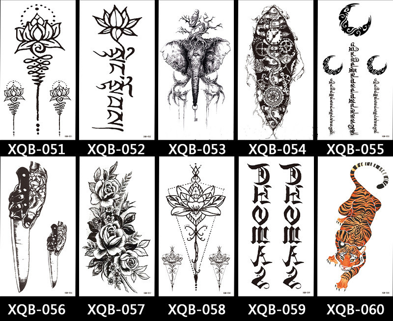 10PCS Half Arm Waterproof Disposable Tattoo Sticker Original Design One Time Men Women Body Art