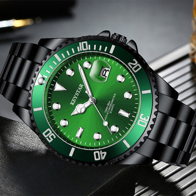 New Year Men Gift Popular Men's Steel Waterproof Luminous Calendar Watch  Boy Students Fashion Watch