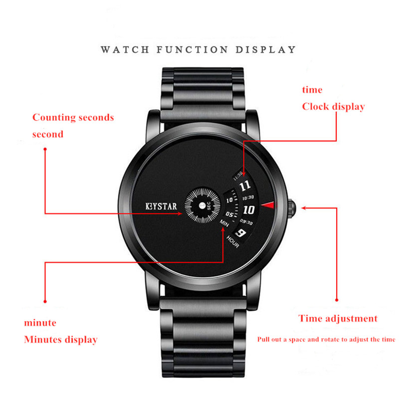 New Year Hot Sale Swiss Black Technology Men Watch Full Automatic Boy Male Student Concept Watch