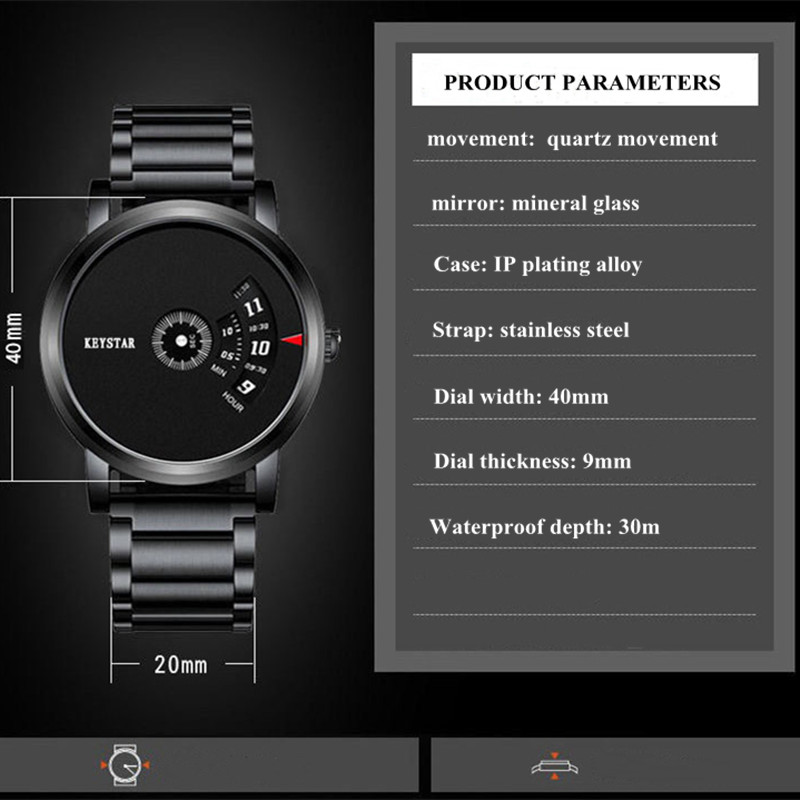 New Year Hot Sale Swiss Black Technology Men Watch Full Automatic Boy Male Student Concept Watch