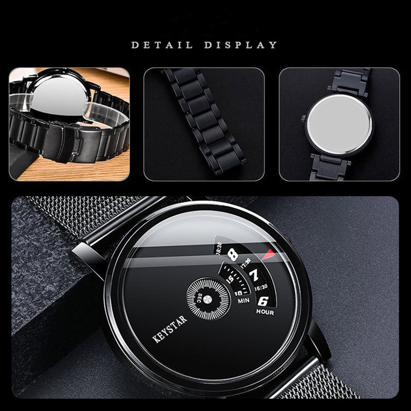 New Year Hot Sale Swiss Black Technology Men Watch Full Automatic Boy Male Student Concept Watch