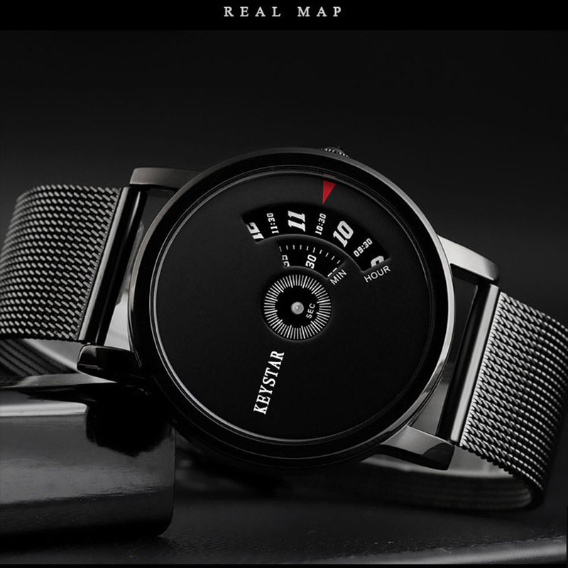 New Year Hot Sale Swiss Black Technology Men Watch Full Automatic Boy Male Student Concept Watch
