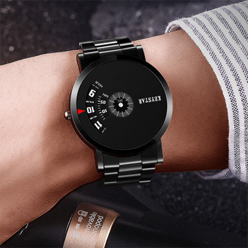 New Year Hot Sale Swiss Black Technology Men Watch Full Automatic Boy Male Student Concept Watch