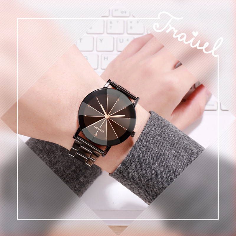 2021 Korean Fashion Steel Belt Business Men Watch Men Women Couples Mates Students Lovers Watch