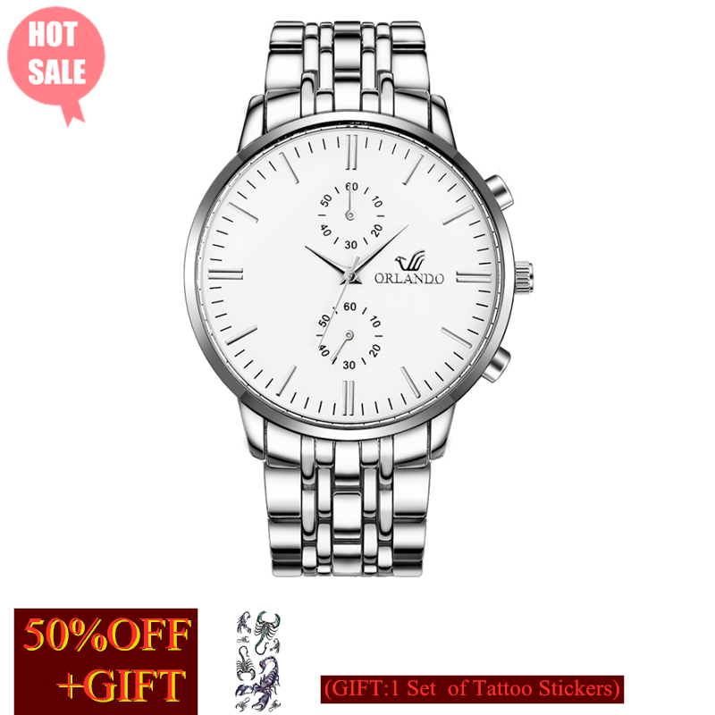 Popular Gift  Top Luxury Business Men Automatic Quartz Watches Full Steel Waterproof Wristwatch