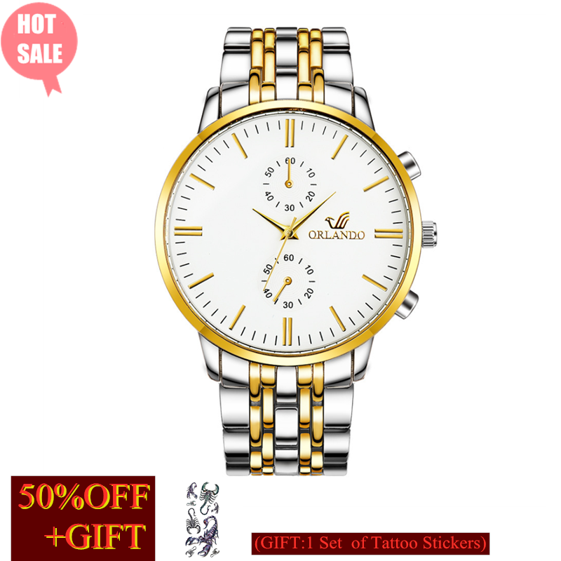 Popular Gift  Top Luxury Business Men Automatic Quartz Watches Full Steel Waterproof Wristwatch